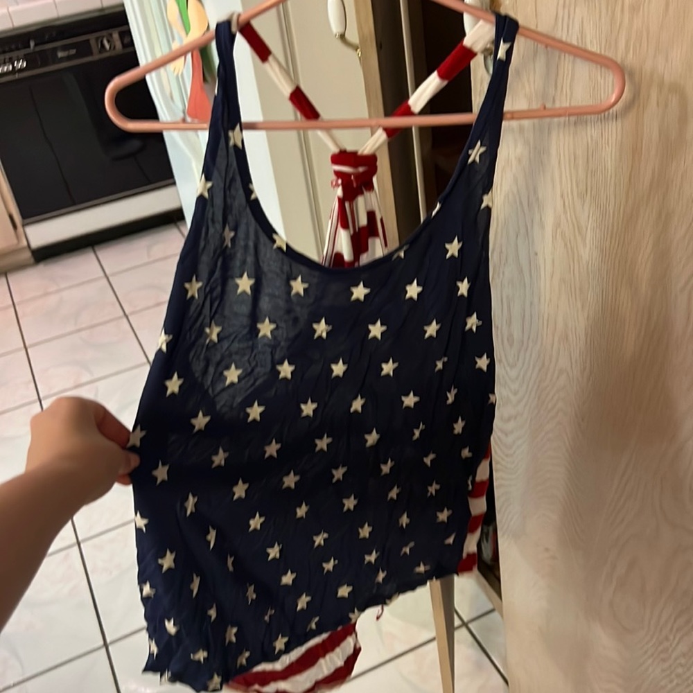 Guess American flag  themed top